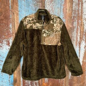 RealTree Jacket Mens Size XL Sherpa Pullover 1/4 Zip Jacket